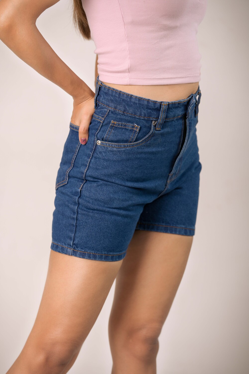 Women’s Denim Shorts High-Rise Cotton Stretch Jeans Shorts OEM Bangladesh
