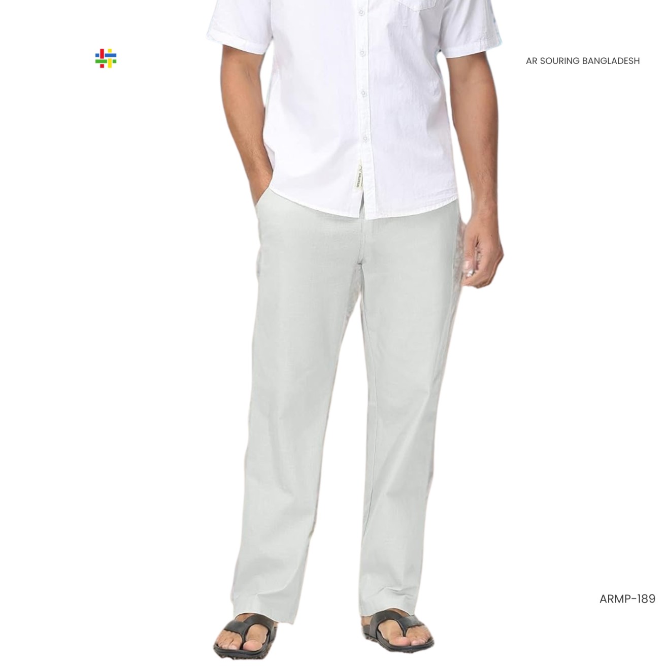 Men's Long Pants Loose Lightweight Casual Linen Trousers