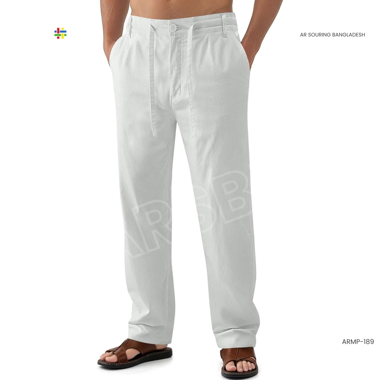 Men's Long Pants Loose Lightweight Casual Linen Trousers