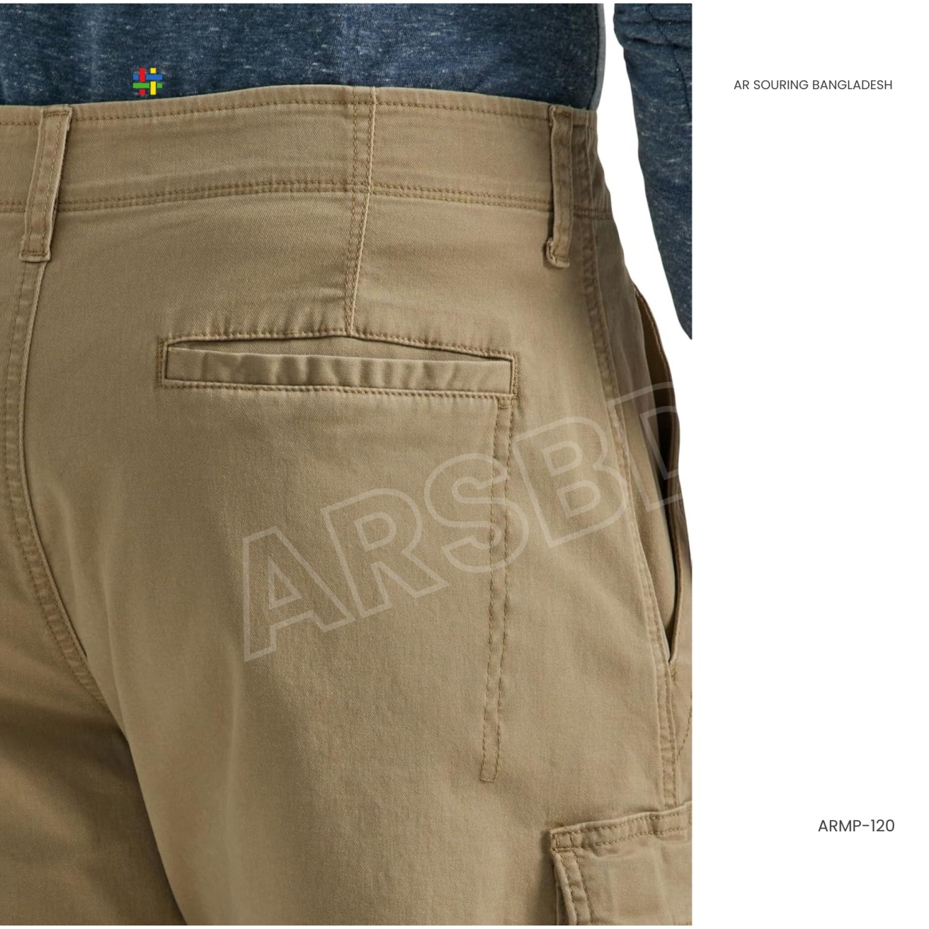 Pure Cotton Stretch Multi-Pocket Sports Pants Solid Color Men's Three-Quarter Cross-Border Cargo Shorts High Street