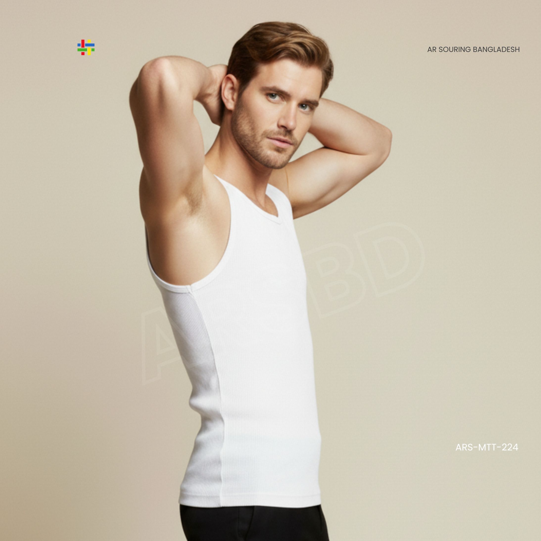 Men’s Sleeveless Tank Top – 100% Cotton / Custom Fabric – Lightweight Gym Wear – OEM Manufacturer in Bangladesh