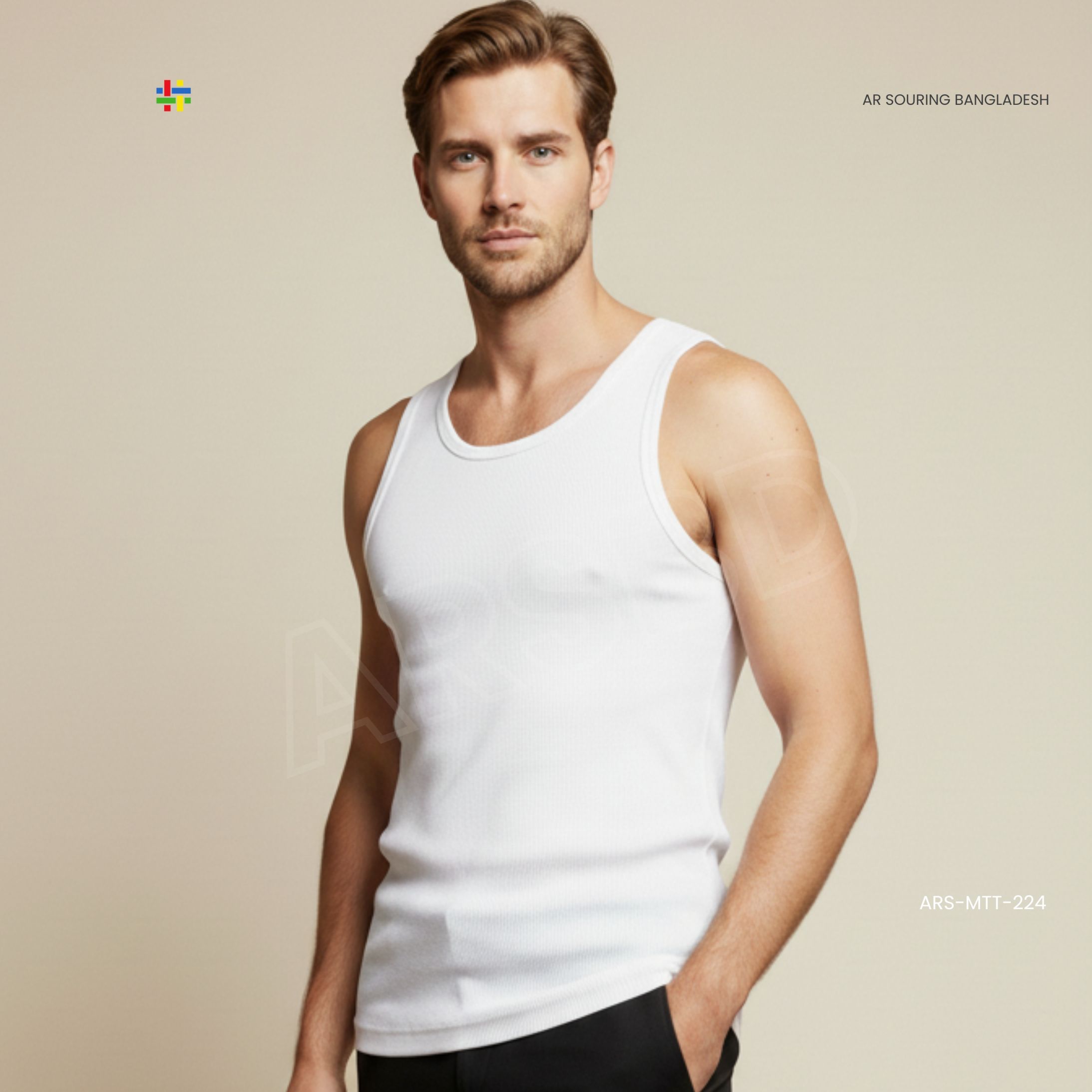 Men’s Sleeveless Tank Top – 100% Cotton / Custom Fabric – Lightweight Gym Wear – OEM Manufacturer in Bangladesh