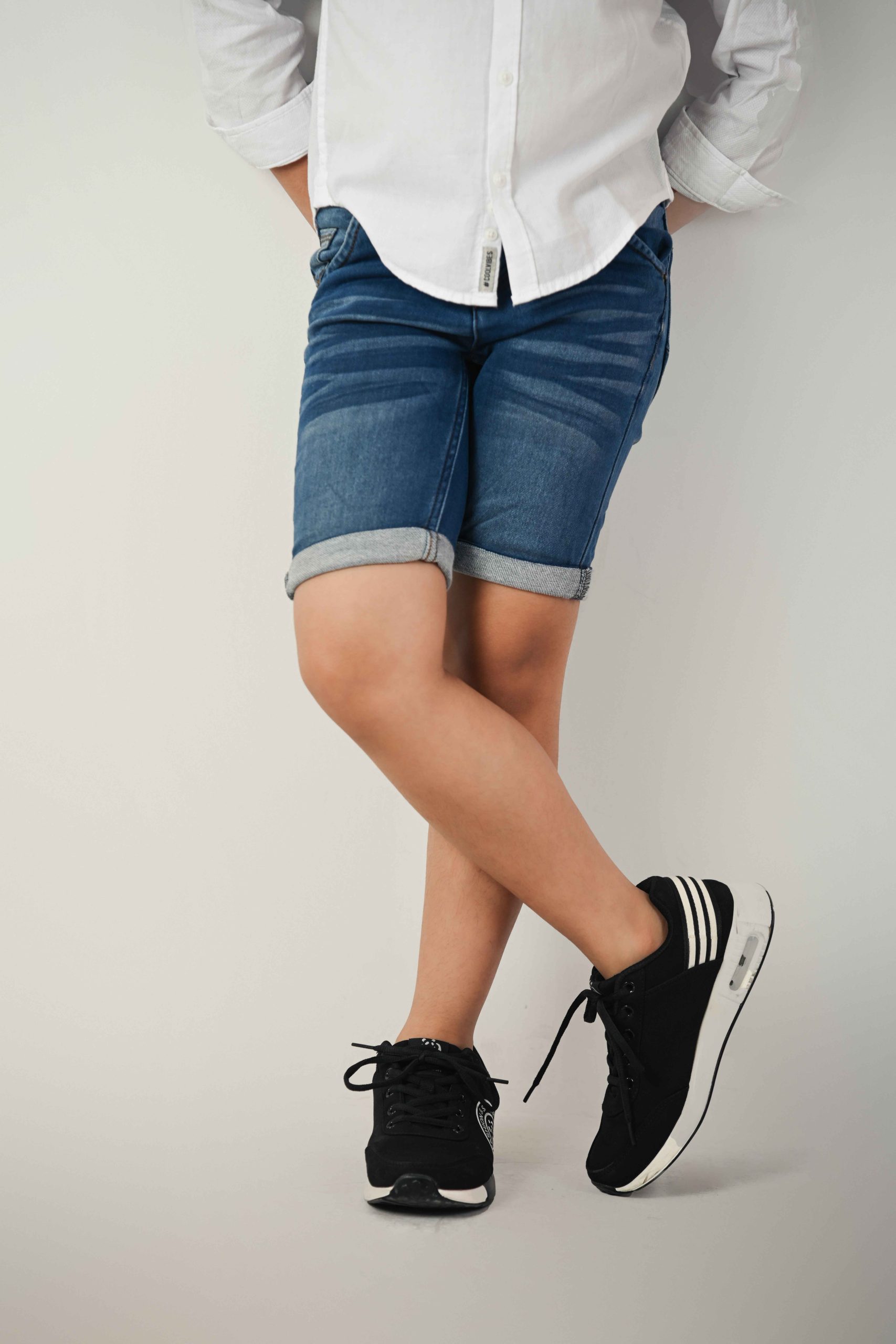 Kids’ Denim Shorts Cotton Stretch Summer Bottoms OEM Bangladesh