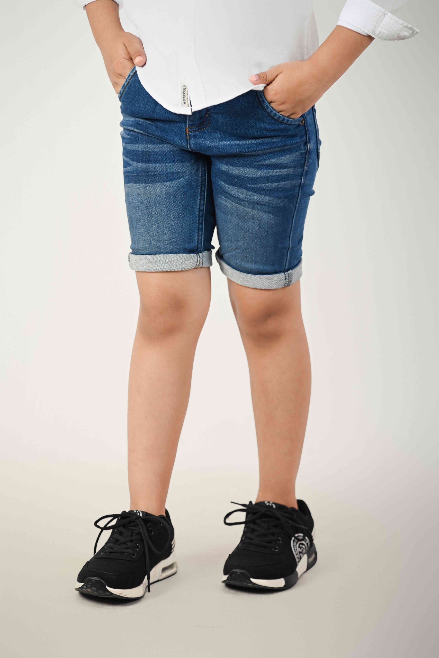 Kids’ Denim Shorts Cotton Stretch Summer Bottoms OEM Bangladesh