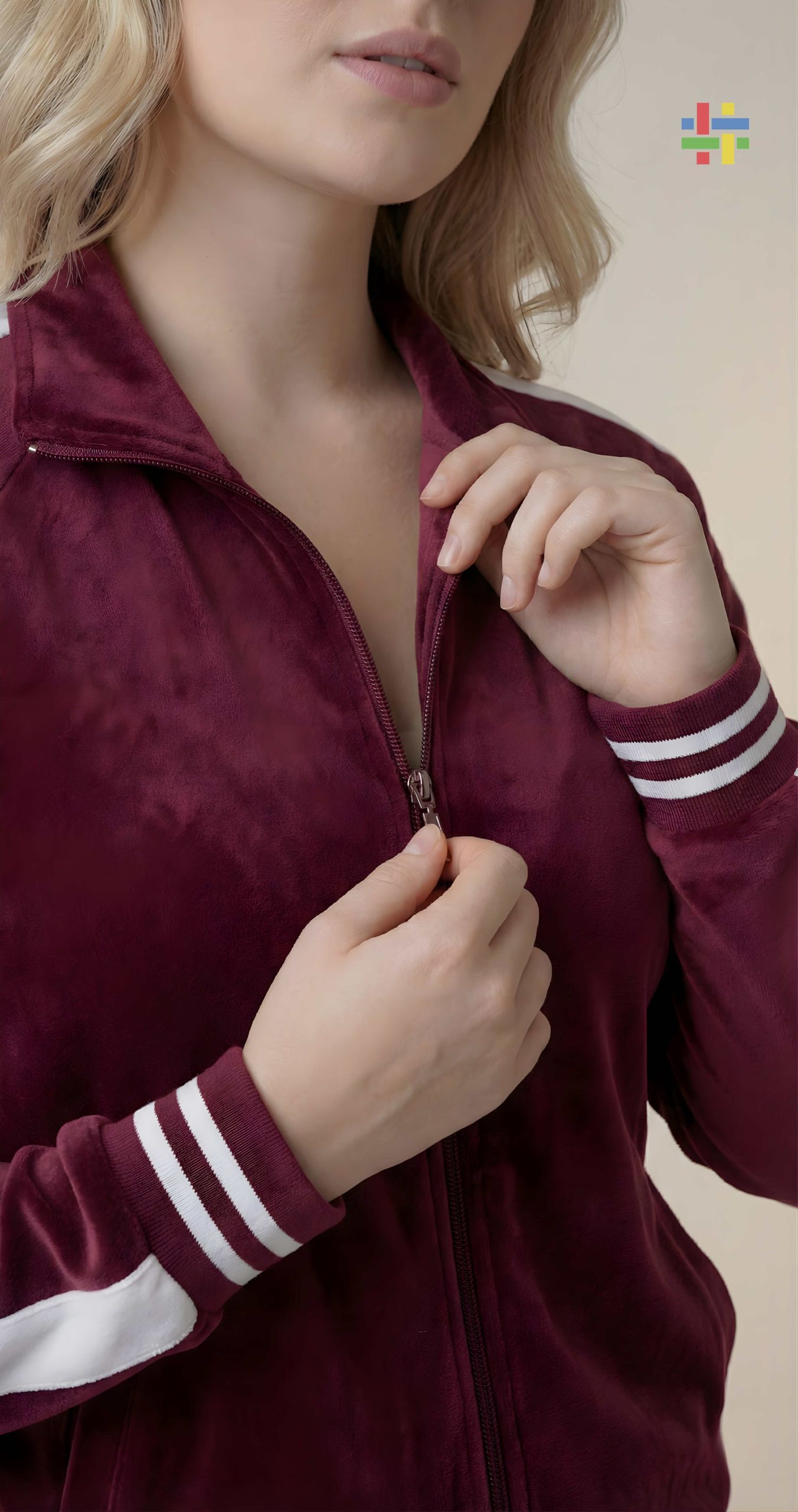 Women’s 2-Piece Velour Tracksuit | Zip-Up Long Jacket & Jogger Pants Set