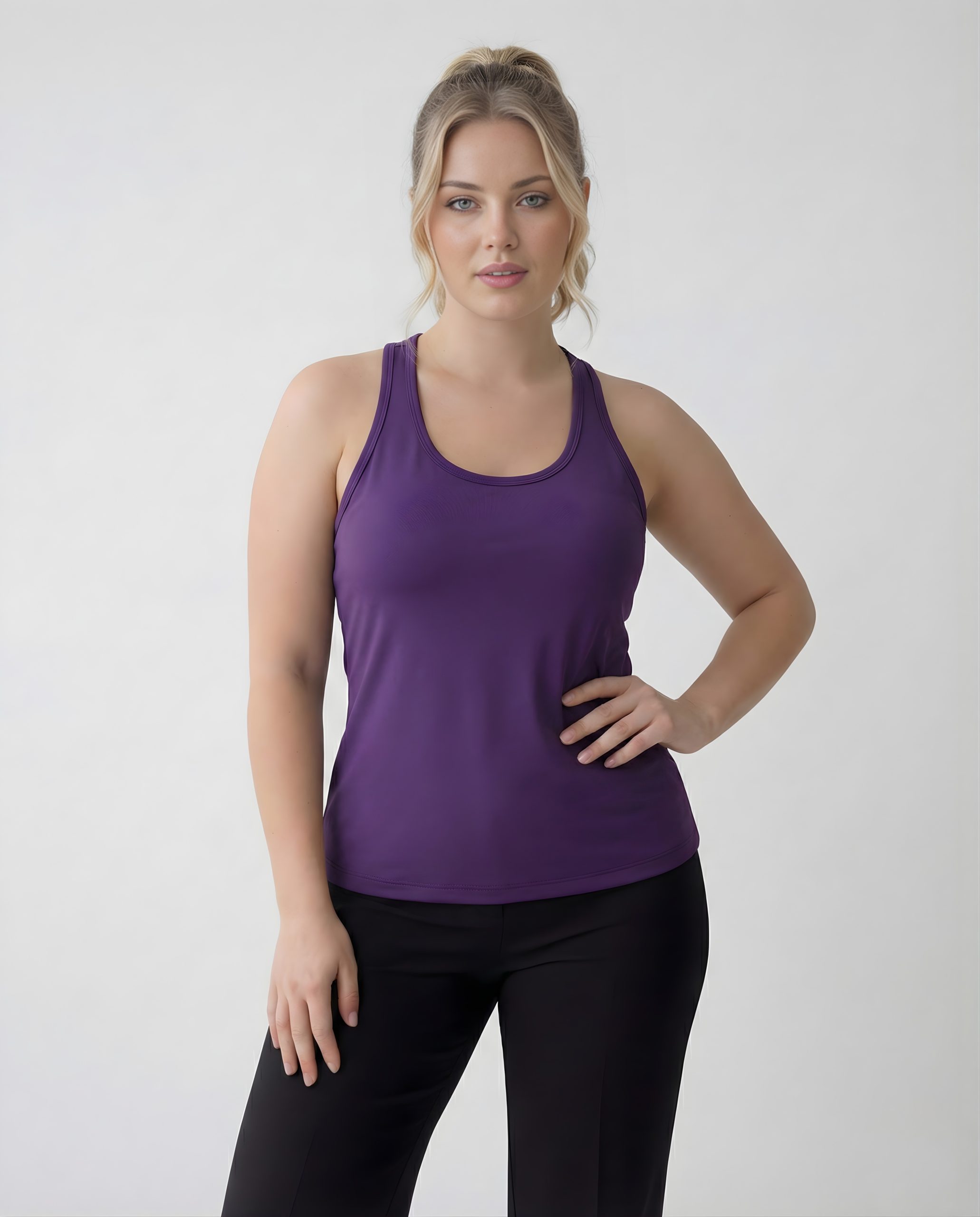 Women’s Sleeveless Running Vest | O-Neck 100% Cotton Activewear Top