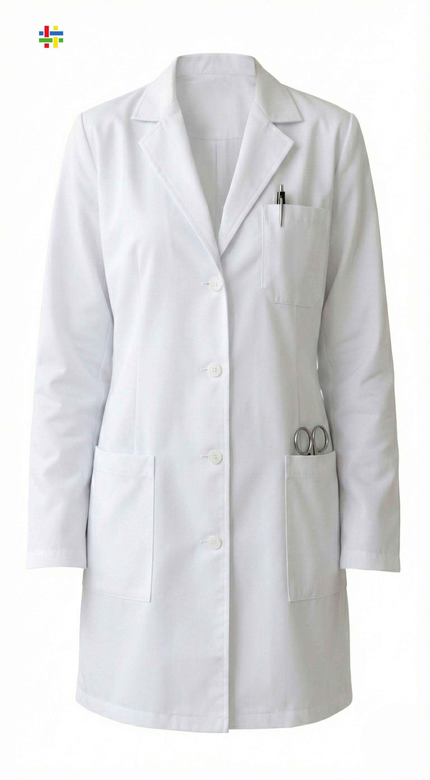 Long Sleeve White Medical Lab Coat Hospital & Laboratory Use