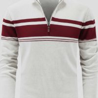 Zip Pullover Long Sleeve Soft Touch Sweater  Breathable Soft Knit Fabric for Fall & Winter