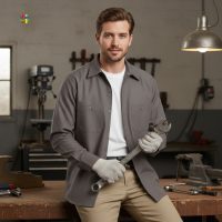 High Quality Twill Workwear Shirt for Workers | Durable Industrial Uniform Shirt OEM
