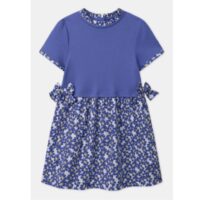 Girls’ Floral Contrast-Hem Dress  100% Cotton (OEM/ODM)