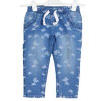 Elastic Waist Cartoon Printed Denim Leggings | 100% Cotton
