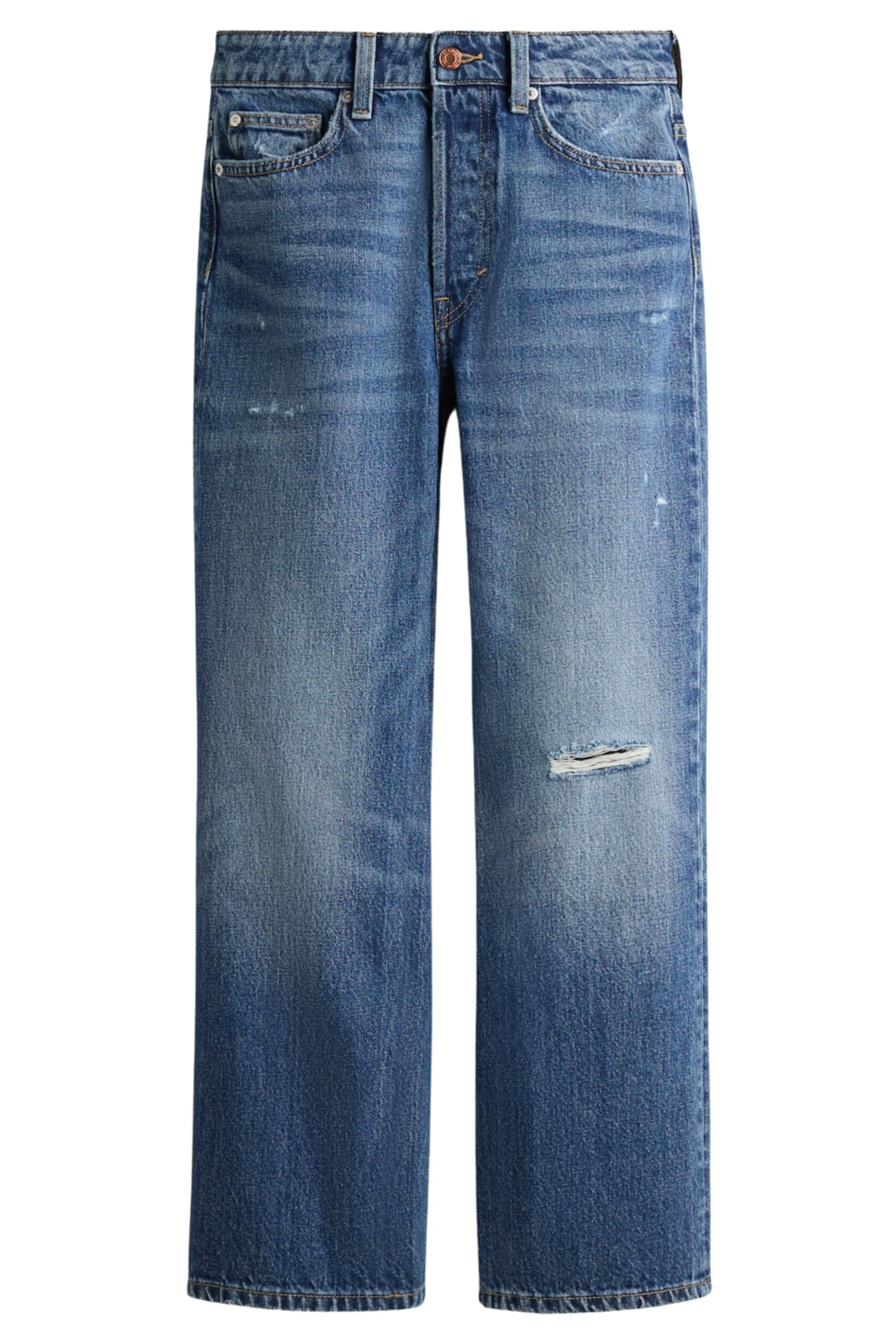 Asymmetric Crossover Fly Straight Leg Denim Jeans Manufacturer
