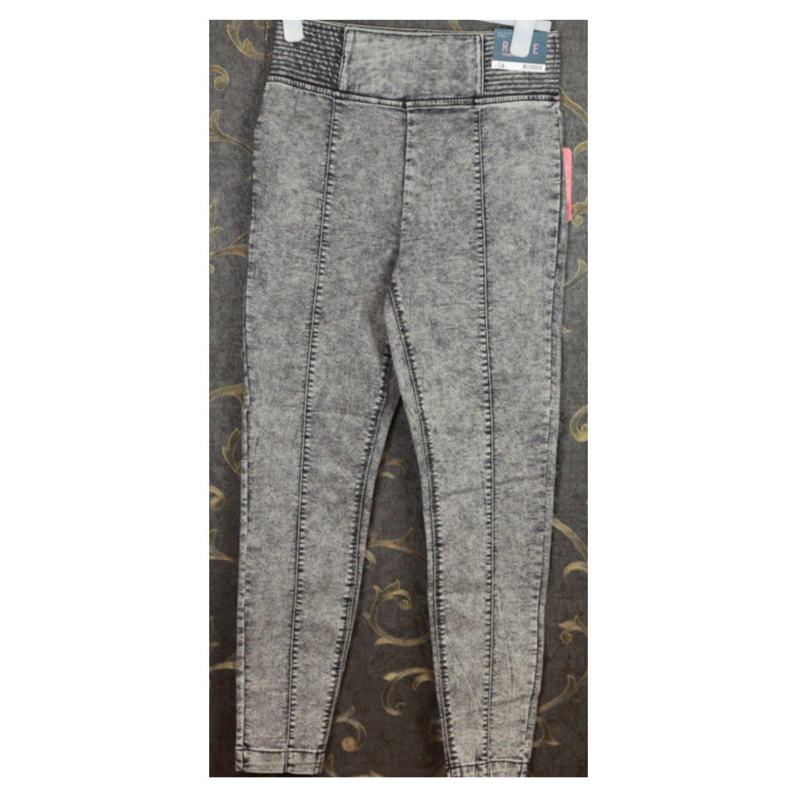 Kids High Waist Mineral Wash Denim Leggings