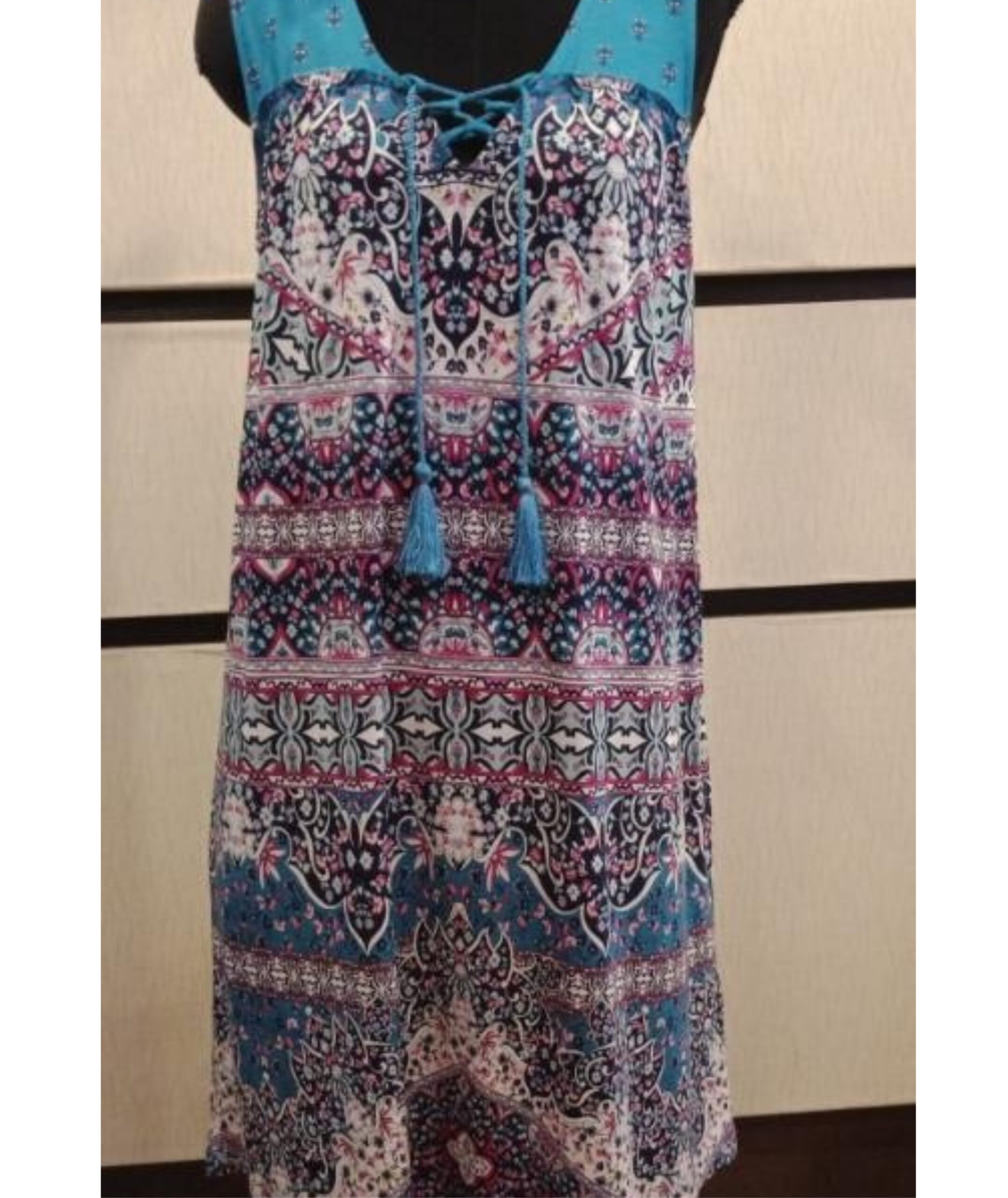 Women’s Bohemian-Style Sleeveless Printed Tunic Dress