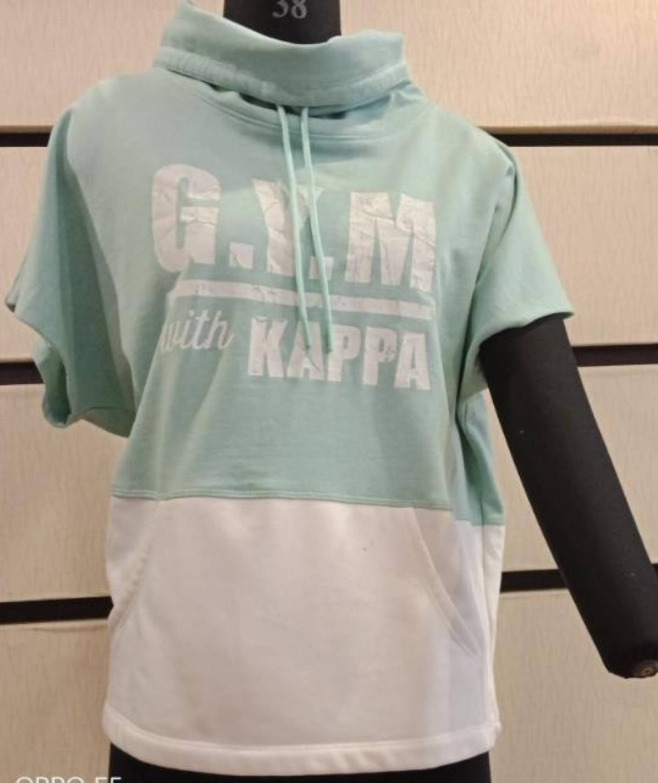 Women's Color-Block Cowl Neck Short Top