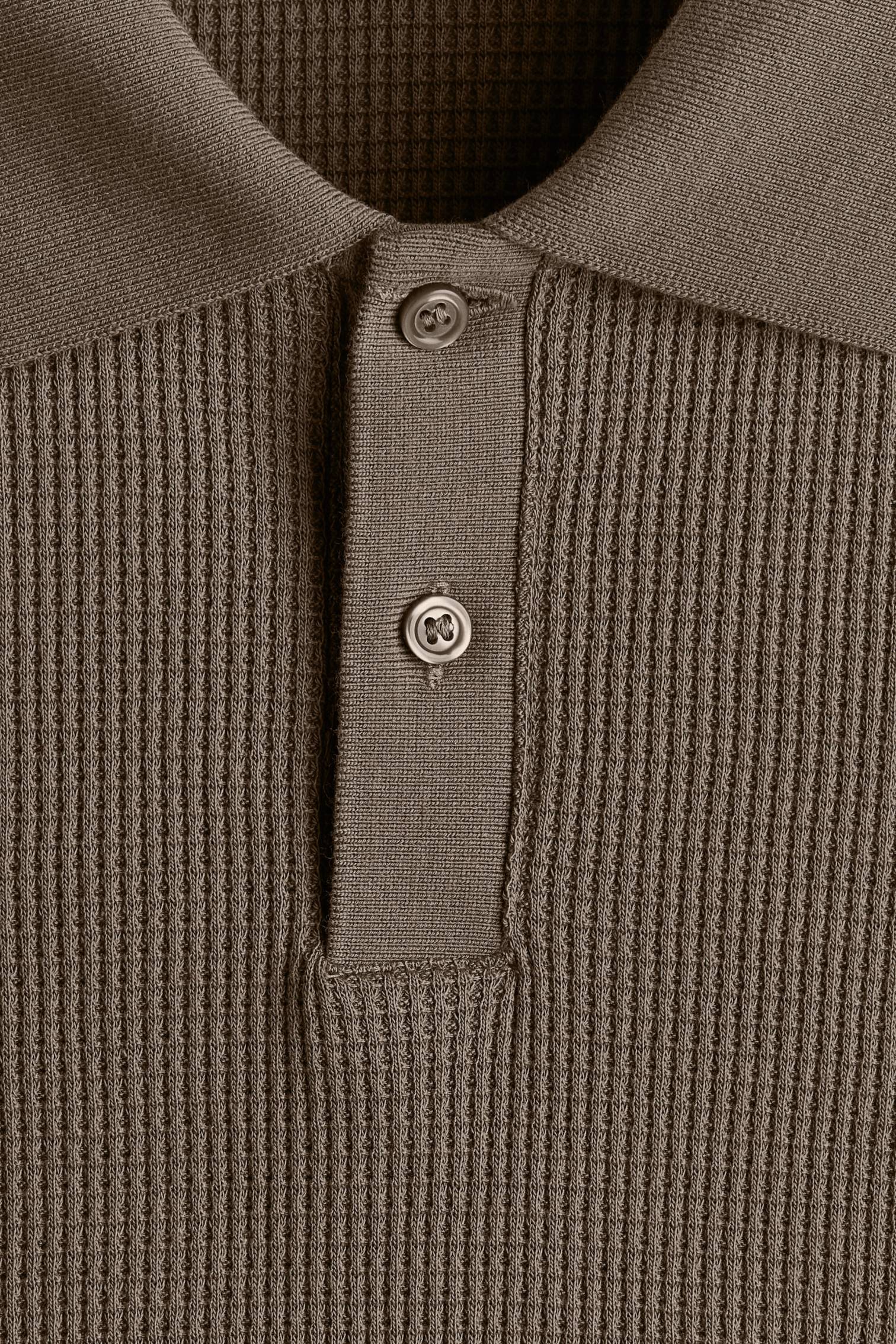 Men Slim-Fit Waffle-Knit Polo Shirt