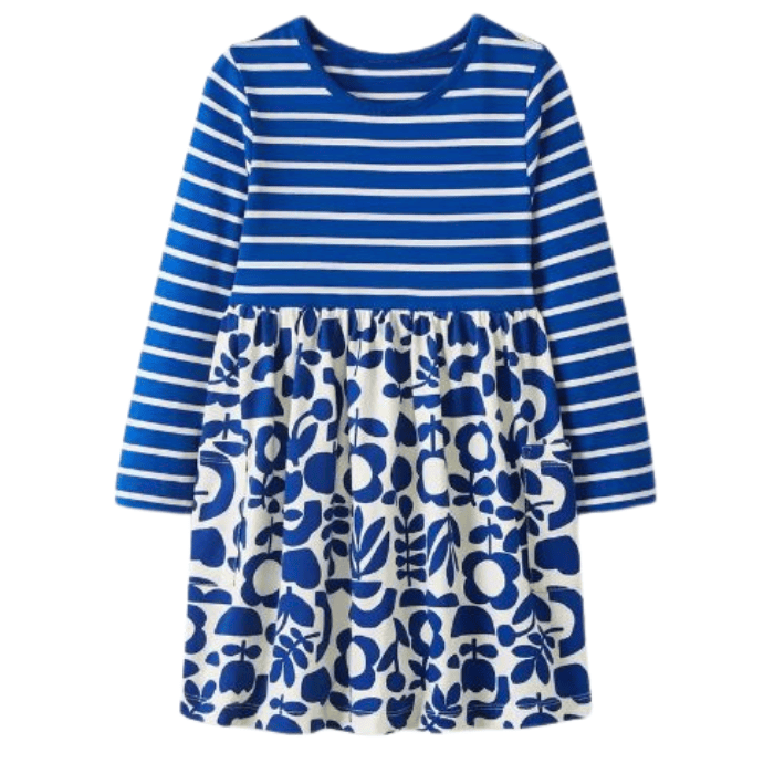 Girls' Custom Print Cotton Casual Dress