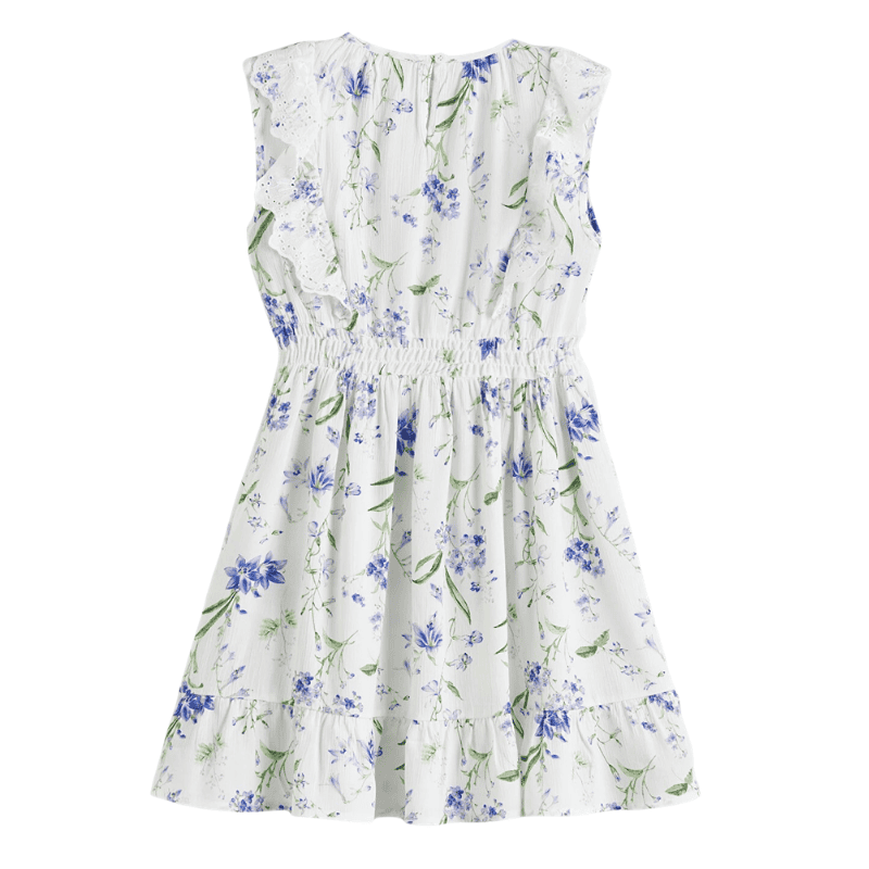 Kids Crew Neck Floral Dress