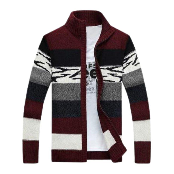 Men's Long Zipper Cardigan