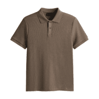 Men Slim-Fit Waffle-Knit Polo Shirt