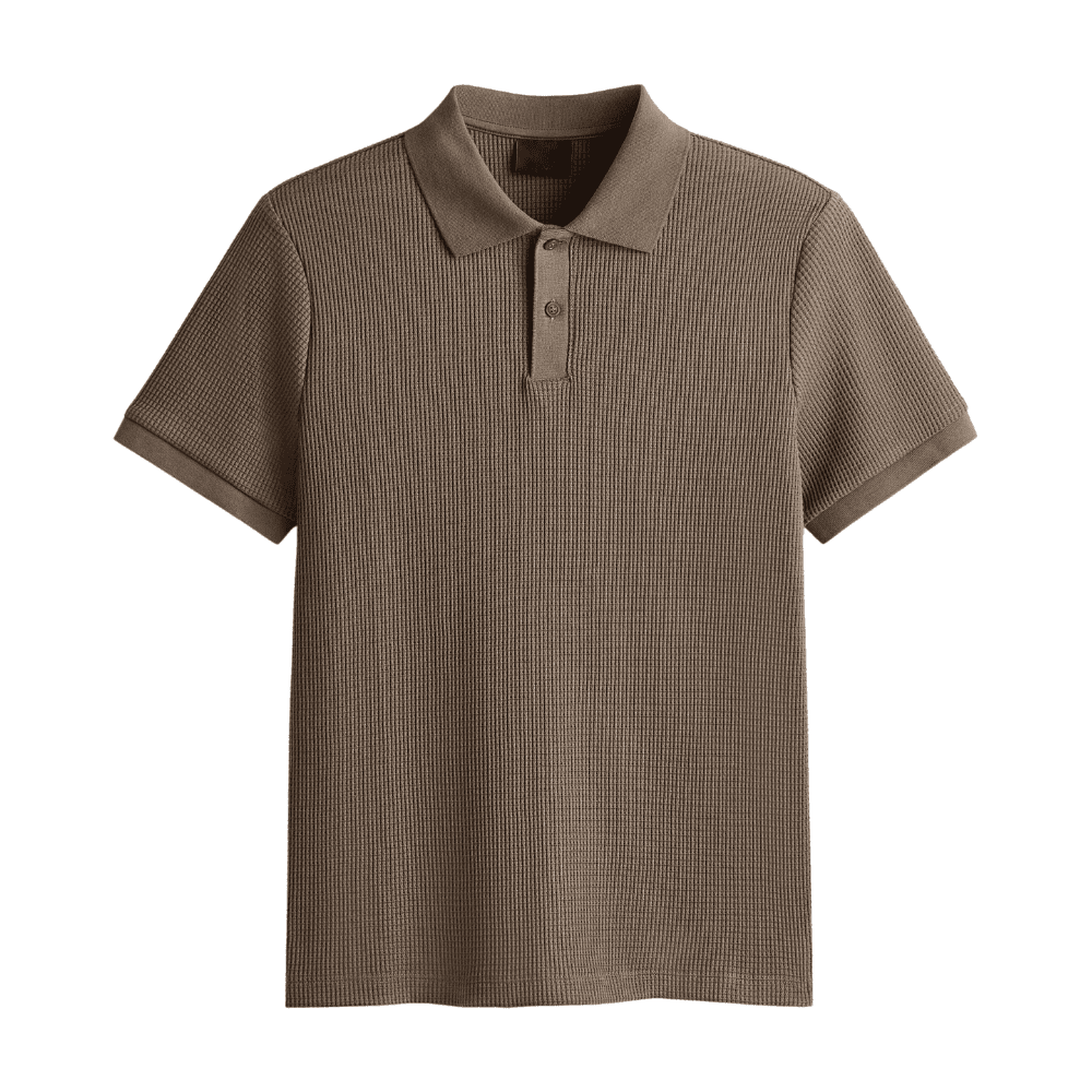 Men Slim-Fit Waffle-Knit Polo Shirt