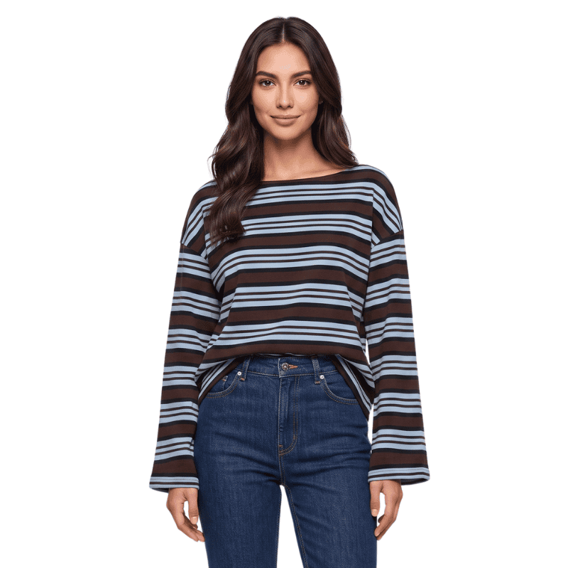 Women's Long-Sleeved Boat-Neck Top